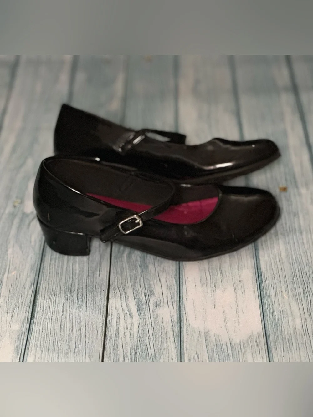 SO* Black Patent Mary Jane Block Heels with Strap | Size 3 Y | Girl Dress Shoes